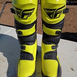 FF Men's Yellow and Black Dirt Bike Boots